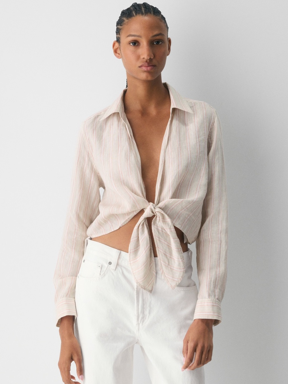 Aritzia little moon linen connection blouse